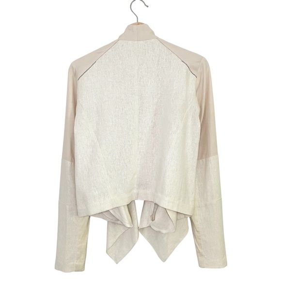 Laura Siegel Hemp Tencel Blend Draped Waterfall Jacket Mixed Media Natural Small - Picture 6 of 11
